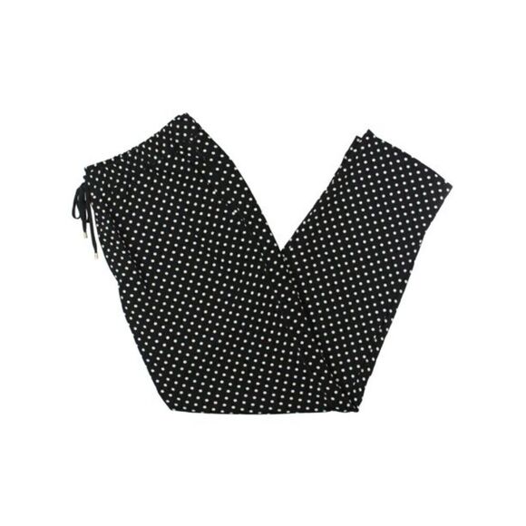 Lauren Ralph Lauren Ogin Pull On Elastic Waist Skinny Dress Pants in Polka Dot - Picture 1 of 12